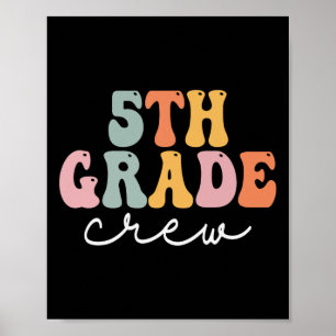 Klas 5 bemanning retro groovy vrouwen gelukkige ee poster