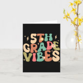Klas 5 Sfeer Groovy Terug naar School Kaart (Gele Bloem)