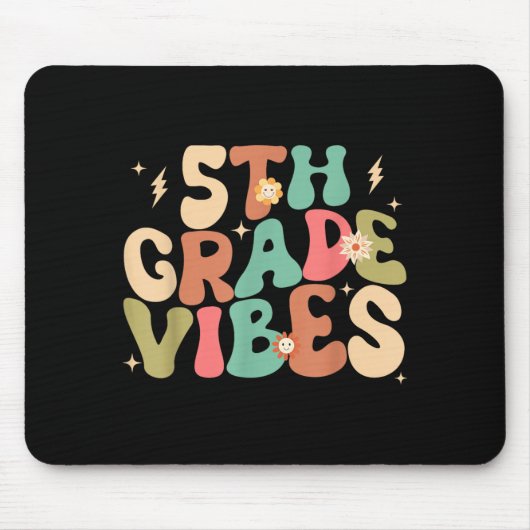Klas 5 Sfeer Groovy Terug naar School Muismat (Voorkant)