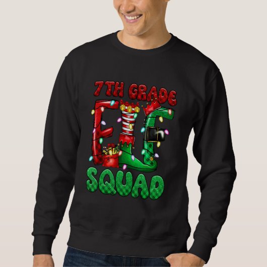 Klas 7 Elf Squad Onderwijzer Elf Kerstmis Trui (Voorkant)