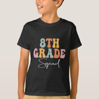 Klas 8 squad retro groovy vrouwen gelukkige eerste t-shirt