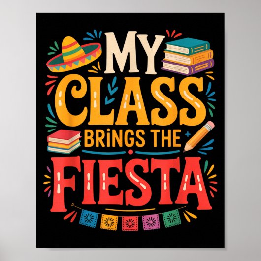 Klas brengt de fiesta grappige leraar school poster (Voorkant)