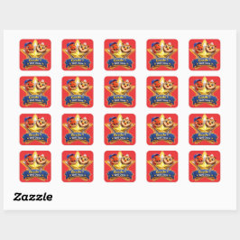 Klas één goed gedaan met de uil en de prestatie va vierkante sticker