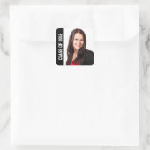 Klas foto schooljaar afstuderen memento zwart vierkante sticker (Tas)