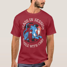 Klas in sessie Handle With Care Leraar T-shirt