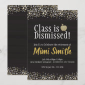 Klas is gesloten, leerkracht met pensioen kaart (Voorkant / Achterkant)