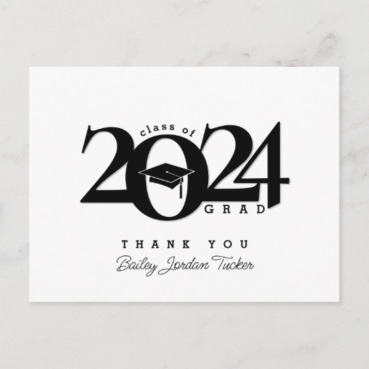 Klas Jaar Afstudeerder Pet Tassel Afstuderen Dank Briefkaart (Voorkant)