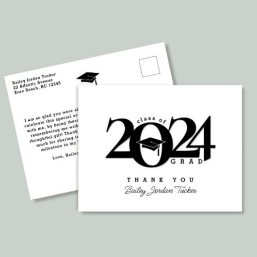 Klas Jaar Afstudeerder Pet Tassel Afstuderen Dank  Briefkaart