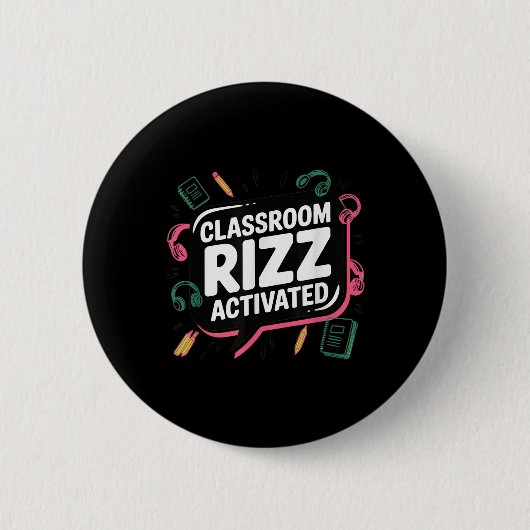 Klas Rizz Geactiveerd, Gen Z Alpha, Terug naar sch Ronde Button 5,7 Cm (Voorkant)