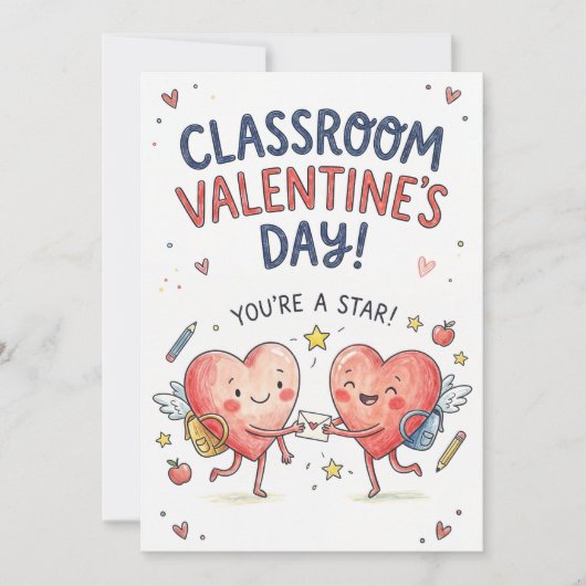 Klas Valentijns Dag kaart – Je bent een ster (Voorkant)