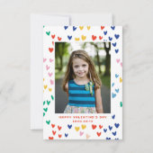 Klas Valentijnskaart met regenboog harten foto Bedankkaart (Voorkant)