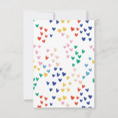 Klas Valentijnskaart met regenboog harten foto Bedankkaart (Achterkant)