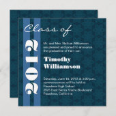 Klas van 2012 Blauw en Wit Wijzig in elk jaar Aankondiging (Voorkant / Achterkant)