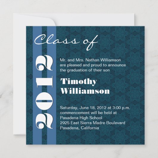 Klas van 2012 Blauw en Wit Wijzig in elk jaar Aankondiging (Voorkant)