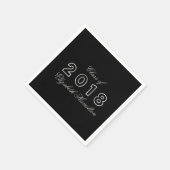 Klas van 2018 Zilver & Zwart Elegante Afstuderen Servetten (Hoek)