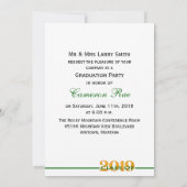 Klas van 2019 Groene en Gele Afstudeerfeest Kaart (Achterkant)