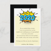 KLAS VAN 2020 klas leraar aan student notitie stri Bedankkaart (Voorkant / Achterkant)