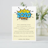 Klas van 2020 klasleraar briefje aan leerling stri bedankkaart (Staand voorkant)