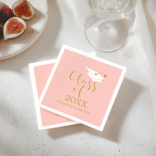 Klas van 2021 afstudeerhoed gouden glitter kalligr servet
