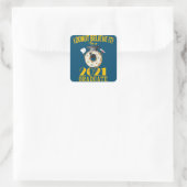 Klas van 2021 Donut Meme Grappige Afstuderen Vierkante Sticker (Tas)