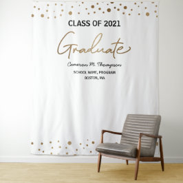 Klas van 2021 Gouden Confetti achtergrond foto gra Wandkleed