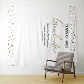 Klas van 2021 Gouden Confetti achtergrond graduati Wandkleed (In Situ (horizontaal))