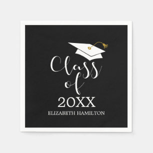 Klas van 2021 Grad Cap Chic Calligrafie Servet