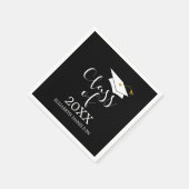 Klas van 2021 Grad Cap Chic Calligrafie Servet (Hoek)