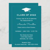 Klas van 2022 Afstudeeruitnodiging (Turquoise) Kaart (Voorkant / Achterkant)