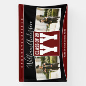 Klas van 2023 Burgundy Rode Afstudeerfoto Spandoek (Verticaal)