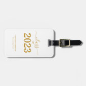 Klas van 2023 Eenvoudige Gouden Script Afstudeer  Bagagelabel (Voorkant horizontaal)