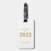Klas van 2023 Eenvoudige Gouden Script Afstudeer  Bagagelabel (Achterkant verticaal)