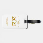 Klas van 2023 Eenvoudige Gouden Script Afstudeer  Bagagelabel (Achterkant horizontaal)