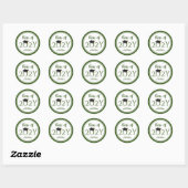 Klas van 2023 Elegant Bosgroene Afstuderen Ronde Sticker (Vel)