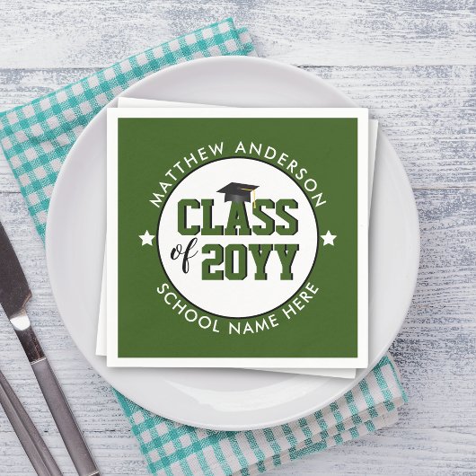 Klas van 2023 Forest Green Afstudeerfeest Servet