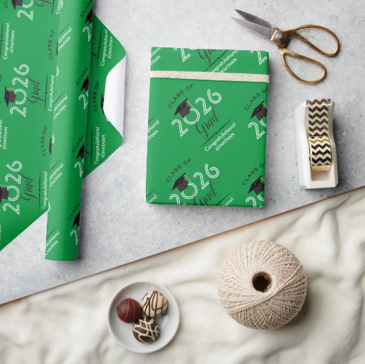 Klas van 2023 Gefeliciteerd Afgestudeerd Groen Cadeaupapier (Crafts)