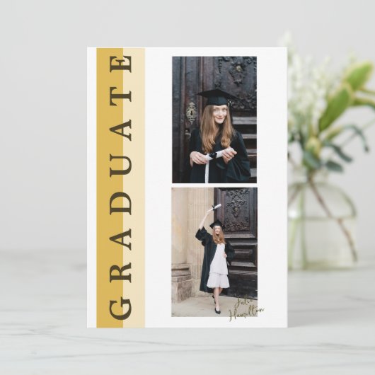 Klas van 2023 Gouden Diploma Uitnodigingskaart Kaart (Staand voorkant)