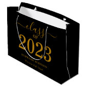 Klas van 2023 Gouden Schrift op Zwarte Afstudeerfe Groot Cadeauzakje (Achterkant Gekanteld)