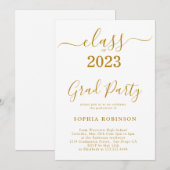 Klas van 2023 Gouden Script Afstudeerfeest Kaart (Voorkant / Achterkant)