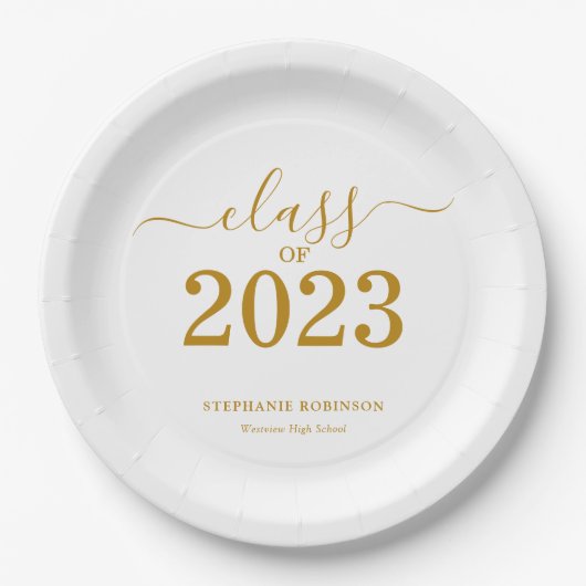 Klas van 2023 Gouden Script Afstuderen   Papieren Bordje (Voorkant)