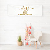 Klas van 2023 Gouden Script Minimalistische Afstud Spandoek (Insitu)