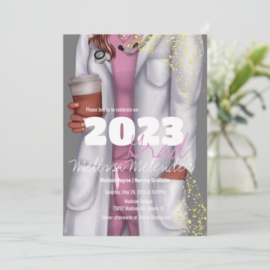 Klas van 2023 Medische Coassistent Verpleegkundige Kaart (Staand voorkant)