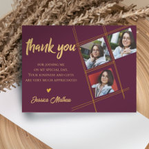 Klas van 2023 Rood Multi Foto Afstudeer Dank je