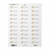 Klas van 2023 Script Goud en Zwarte Retouradres Etiket (Full Sheet)