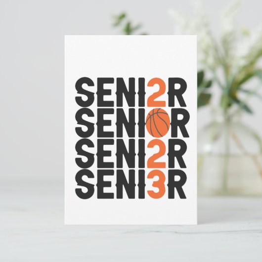 Klas van 2023 Senior Basketbal Afstudeercadeau Bedankkaart (Staand voorkant)