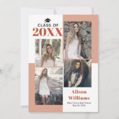 Klas van 2023 terracotta foto afstuderen aankondiging (Voorkant)