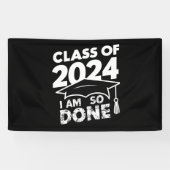 Klas van 2024 Afgestudeerd Afstuderend Grappig Afg Spandoek (Horizontaal)