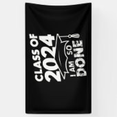 Klas van 2024 Afgestudeerd Afstuderend Grappig Afg Spandoek (Verticaal)