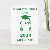 Klas van 2024  - Gefeliciteerd Afgestudeerd - Groe Kaart (Voorkant)