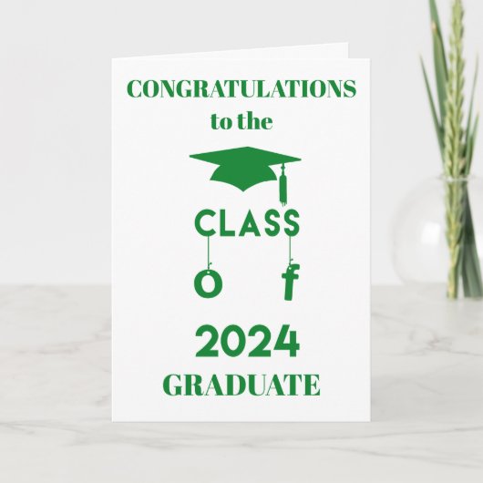 Klas van 2024 - Gefeliciteerd Afgestudeerd - Groe Kaart (Voorkant)